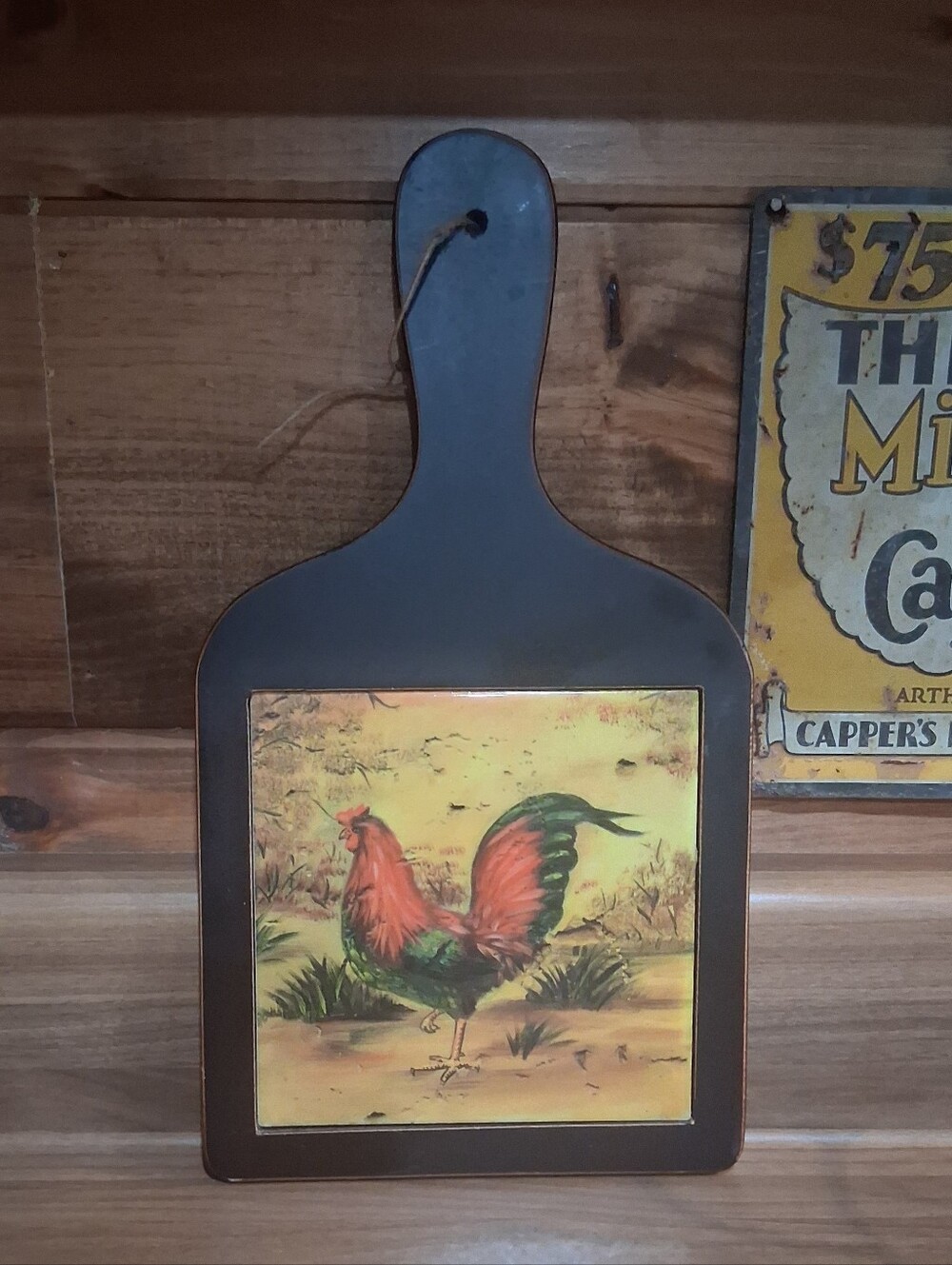 Vintage Country Style Rooster Trivet/Cutting Board Wall Decor